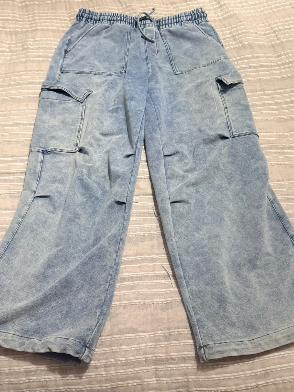 Vanilla Star Light Blue Washed Cargo Pants